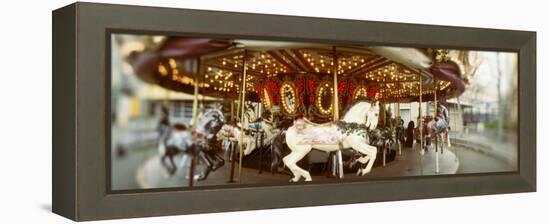 Carousel Horses in Amusement Park, Seattle Center, Queen Anne Hill, Seattle, Washington State, USA-null-Framed Premier Image Canvas