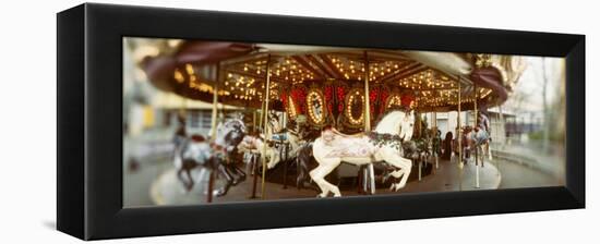 Carousel Horses in Amusement Park, Seattle Center, Queen Anne Hill, Seattle, Washington State, USA-null-Framed Premier Image Canvas