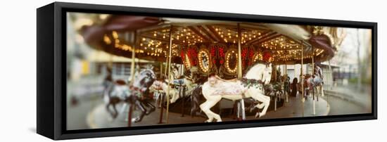 Carousel Horses in Amusement Park, Seattle Center, Queen Anne Hill, Seattle, Washington State, USA-null-Framed Premier Image Canvas