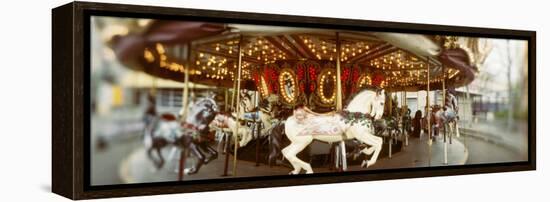 Carousel Horses in Amusement Park, Seattle Center, Queen Anne Hill, Seattle, Washington State, USA-null-Framed Premier Image Canvas