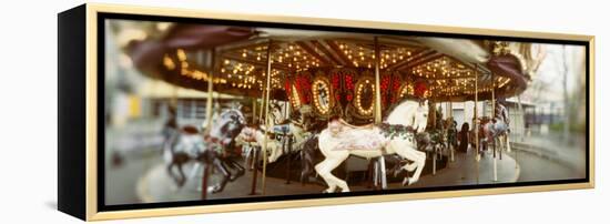 Carousel Horses in Amusement Park, Seattle Center, Queen Anne Hill, Seattle, Washington State, USA-null-Framed Premier Image Canvas