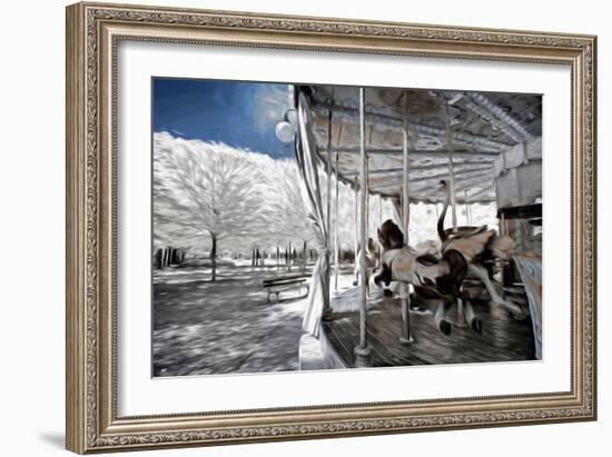 Carousel in Paris I - In the Style of Oil Painting-Philippe Hugonnard-Framed Giclee Print