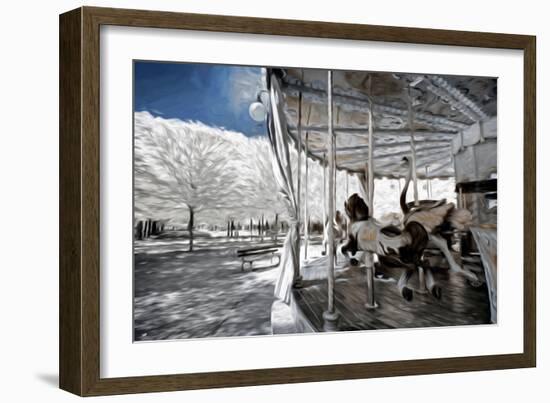 Carousel in Paris I - In the Style of Oil Painting-Philippe Hugonnard-Framed Giclee Print