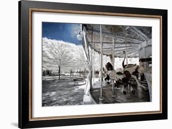 Carousel in Paris I - In the Style of Oil Painting-Philippe Hugonnard-Framed Giclee Print