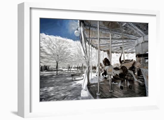 Carousel in Paris I - In the Style of Oil Painting-Philippe Hugonnard-Framed Giclee Print