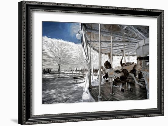 Carousel in Paris I - In the Style of Oil Painting-Philippe Hugonnard-Framed Giclee Print