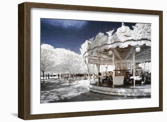 Carousel in Paris - In the Style of Oil Painting-Philippe Hugonnard-Framed Giclee Print