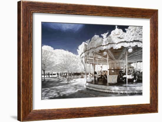 Carousel in Paris - In the Style of Oil Painting-Philippe Hugonnard-Framed Giclee Print