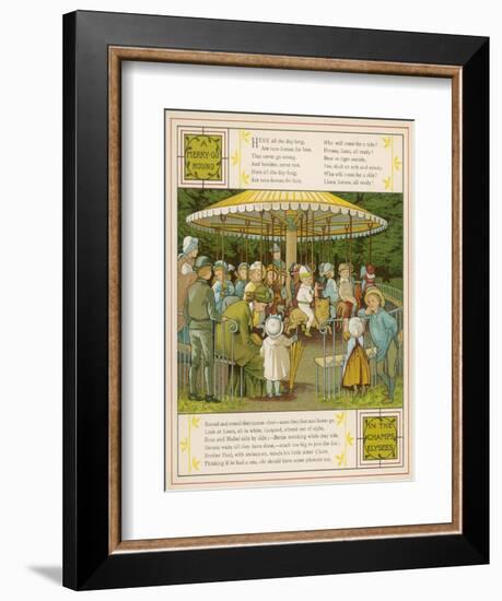 Carousel in the Champs Elysees Paris-Thomas Crane-Framed Art Print