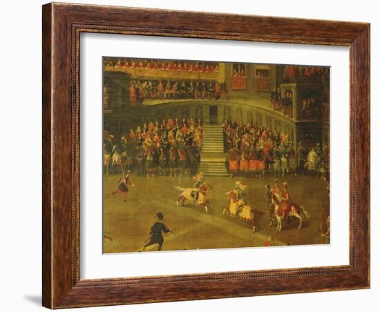 Carousel in the Courtyard of the Palais Du Belvedere (Oil on Canvas)-Italian School-Framed Giclee Print