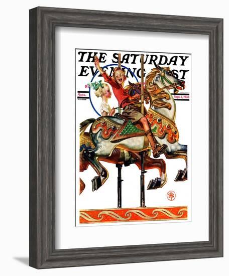 "Carousel Ride," Saturday Evening Post Cover, September 6, 1930-Joseph Christian Leyendecker-Framed Giclee Print