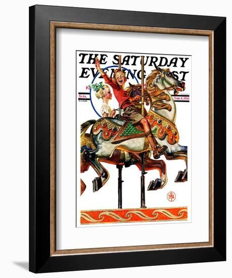 "Carousel Ride," Saturday Evening Post Cover, September 6, 1930-Joseph Christian Leyendecker-Framed Giclee Print