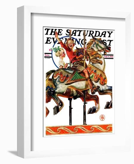 "Carousel Ride," Saturday Evening Post Cover, September 6, 1930-Joseph Christian Leyendecker-Framed Giclee Print