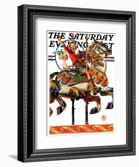 "Carousel Ride," Saturday Evening Post Cover, September 6, 1930-Joseph Christian Leyendecker-Framed Giclee Print