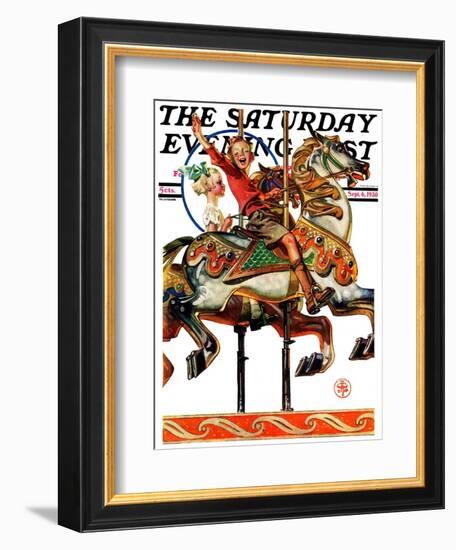 "Carousel Ride," Saturday Evening Post Cover, September 6, 1930-Joseph Christian Leyendecker-Framed Giclee Print