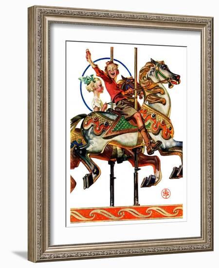 "Carousel Ride,"September 6, 1930-Joseph Christian Leyendecker-Framed Giclee Print