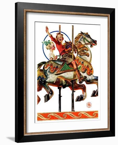 "Carousel Ride,"September 6, 1930-Joseph Christian Leyendecker-Framed Giclee Print