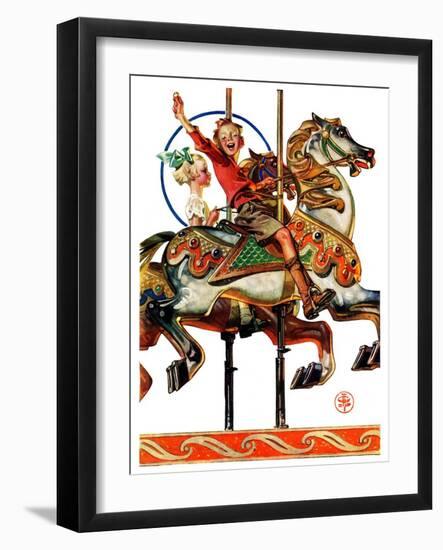 "Carousel Ride,"September 6, 1930-Joseph Christian Leyendecker-Framed Giclee Print