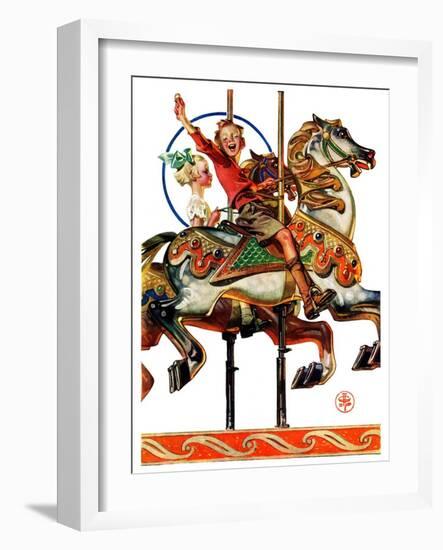 "Carousel Ride,"September 6, 1930-Joseph Christian Leyendecker-Framed Giclee Print