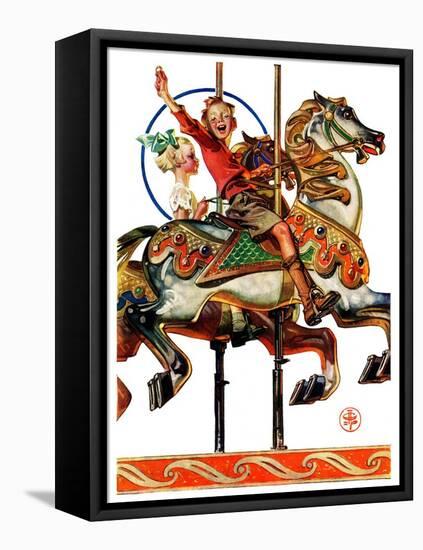 "Carousel Ride,"September 6, 1930-Joseph Christian Leyendecker-Framed Premier Image Canvas