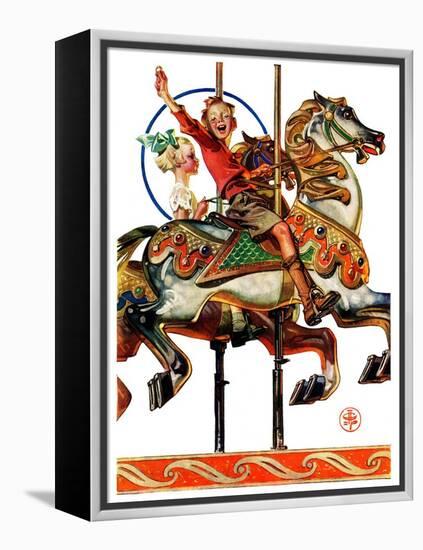 "Carousel Ride,"September 6, 1930-Joseph Christian Leyendecker-Framed Premier Image Canvas