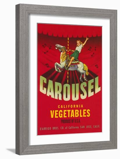 Carousel Vegetable Crate Label-null-Framed Art Print