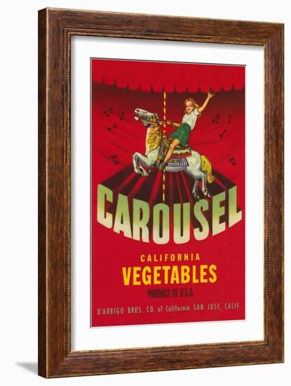 Carousel Vegetable Crate Label-null-Framed Art Print