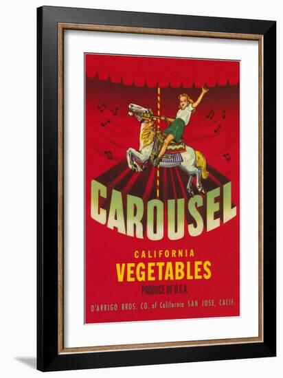 Carousel Vegetable Crate Label-null-Framed Art Print