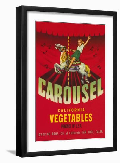 Carousel Vegetable Crate Label-null-Framed Art Print