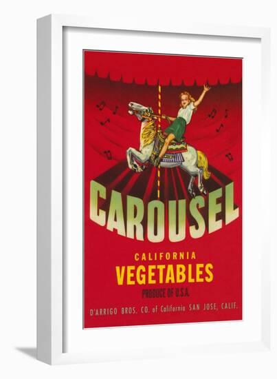 Carousel Vegetable Crate Label-null-Framed Art Print