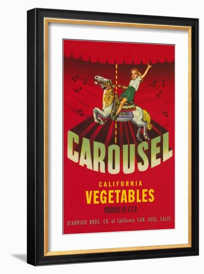 Carousel Vegetable Crate Label-null-Framed Art Print