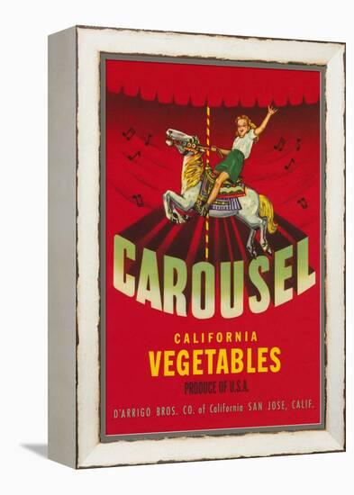 Carousel Vegetable Crate Label-null-Framed Premier Image Canvas