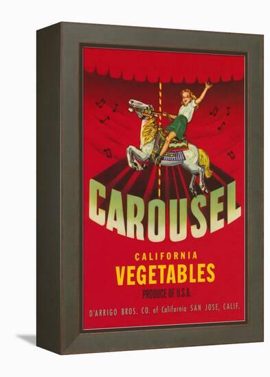 Carousel Vegetable Crate Label-null-Framed Premier Image Canvas