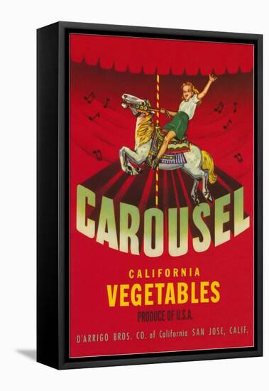 Carousel Vegetable Crate Label-null-Framed Premier Image Canvas