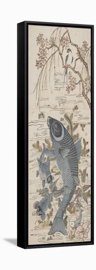 Carp and Swallow-null-Framed Stretched Canvas