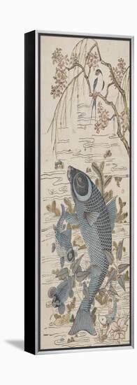 Carp and Swallow-null-Framed Stretched Canvas