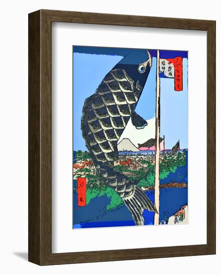 Carp Streamers at Suidobashi-Surugadai-Ando Hiroshige-Framed Giclee Print