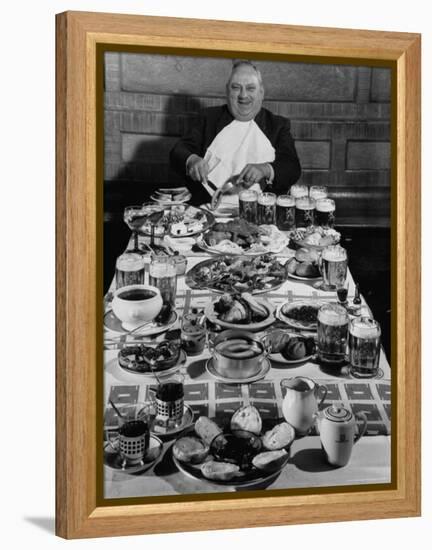 Carpenter George Boehler Eating Each of His Six Meals a Day-Frank Scherschel-Framed Premier Image Canvas