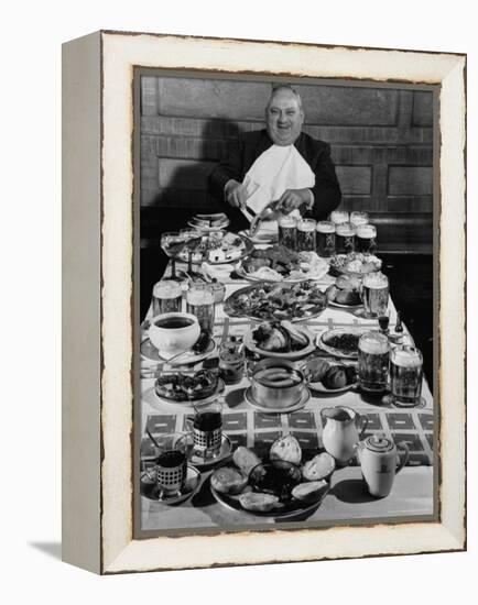 Carpenter George Boehler Eating Each of His Six Meals a Day-Frank Scherschel-Framed Premier Image Canvas