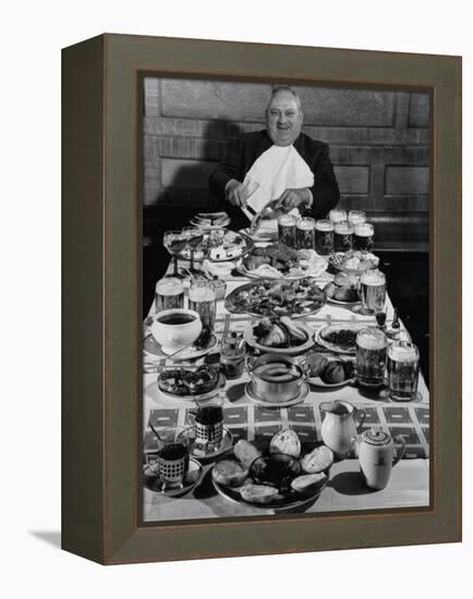 Carpenter George Boehler Eating Each of His Six Meals a Day-Frank Scherschel-Framed Premier Image Canvas