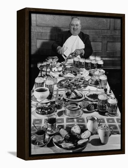 Carpenter George Boehler Eating Each of His Six Meals a Day-Frank Scherschel-Framed Premier Image Canvas
