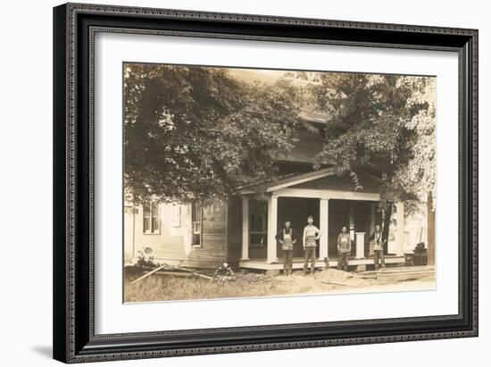 Carpenters in Front of House-null-Framed Art Print