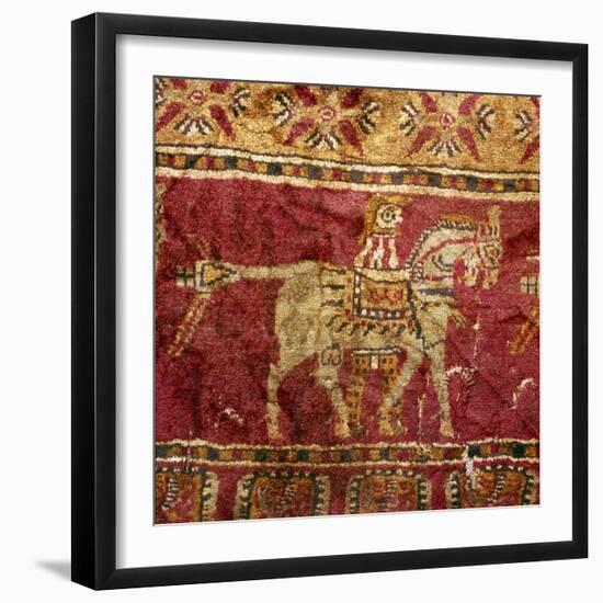 Carpet detail, Man and Horse, from Tomb at Pazyryk, Altai, USSR, 5th century BC-4th century BC-Unknown-Framed Giclee Print