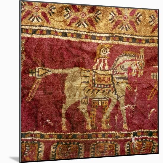 Carpet detail, Man and Horse, from Tomb at Pazyryk, Altai, USSR, 5th century BC-4th century BC-Unknown-Mounted Giclee Print