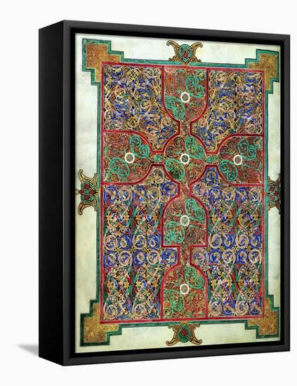 Carpet Page from the Lindisfarne Gospels, Around 698-700, Design in the Shape of a Cross-null-Framed Premier Image Canvas