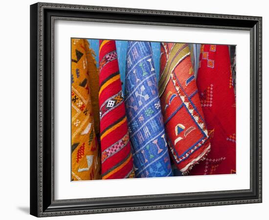 Carpets, Chefchaouen, Morocco, North Africa, Africa-Marco Cristofori-Framed Photographic Print