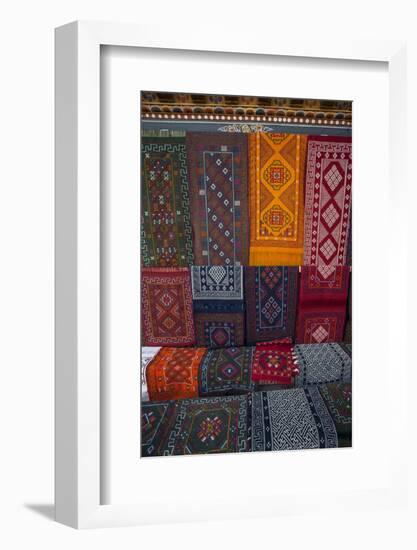 Carpets for sale at market, Bhutan.-Gavriel Jecan-Framed Photographic Print