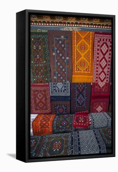 Carpets for sale at market, Bhutan.-Gavriel Jecan-Framed Premier Image Canvas