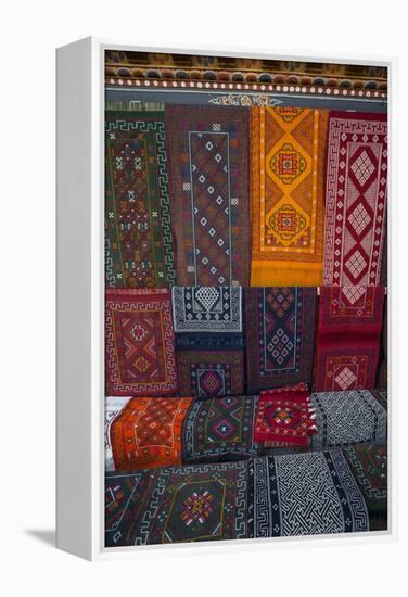 Carpets for sale at market, Bhutan.-Gavriel Jecan-Framed Premier Image Canvas