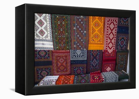 Carpets for sale at market, Bhutan.-Gavriel Jecan-Framed Premier Image Canvas